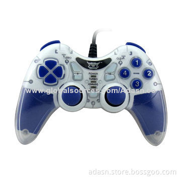 Wired PC USB Gamepad with Dual Shock Turbo Button, Fashionable Design, with LED Light,Various Color